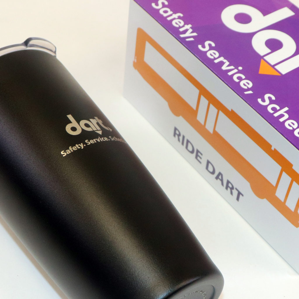 Dart promotional items including: coffee mug tumbler