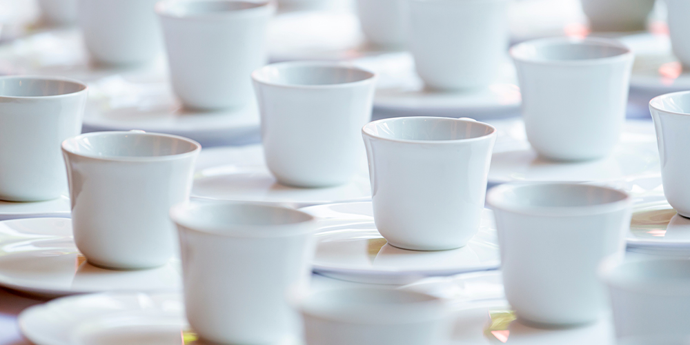 Promotional white coffee cups