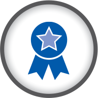 A graphic with a blue ribbon