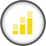 A chart with bar graphs going up